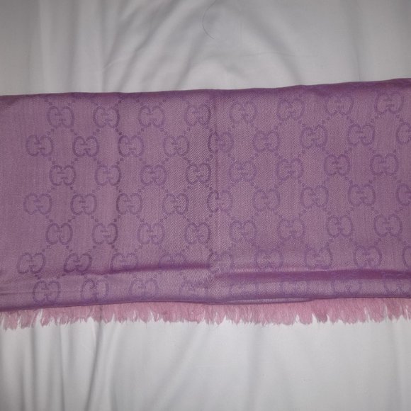 Gucci Wool Silk Purple Long 165904 3g646 Scarf - Picture 2 of 14